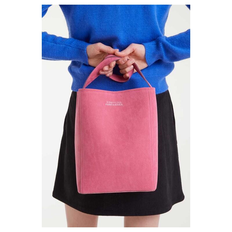Bolso hombro con gamuza rosa