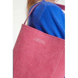Bolso hombro con gamuza rosa