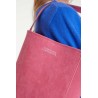 Bolso hombro con gamuza rosa