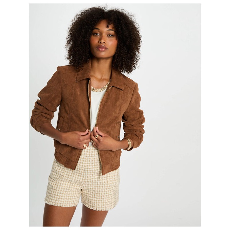 Cazadora gpokel marron coñac