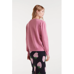 Jersey punto cuello pico rosa