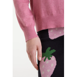 Jersey punto cuello pico rosa