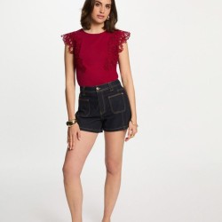 Blusa dflower rojo oscuro