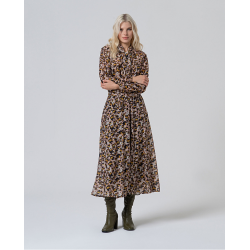 Falda midi con vuelo multicolor