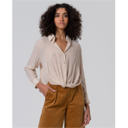 Camisa bajo drapeado crudo