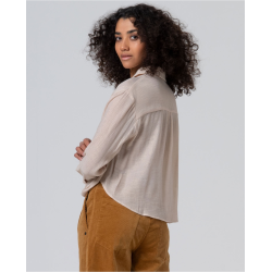 Camisa bajo drapeado crudo