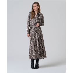 Falda midi animal print gris