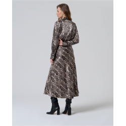 Falda midi animal print gris