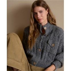 cárdigan amplio con aranés gris