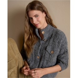 cárdigan amplio con aranés gris