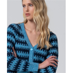 cárdigan con 3 botones azul