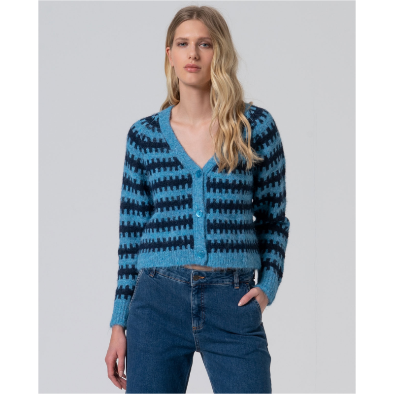 cárdigan con 3 botones azul