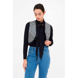 Chaleco tweed estampado...