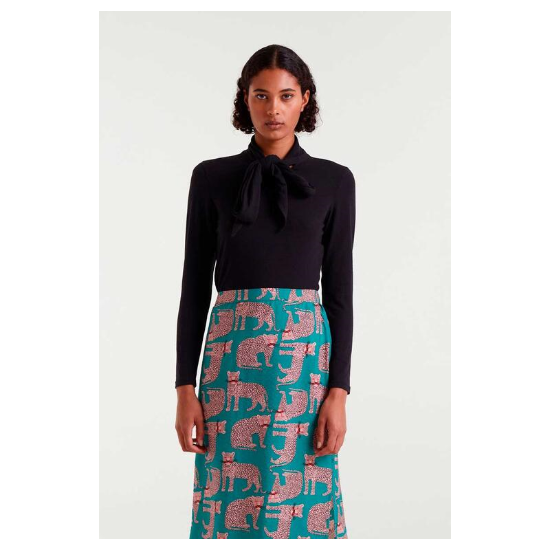 Camiseta lazada manga larga negro