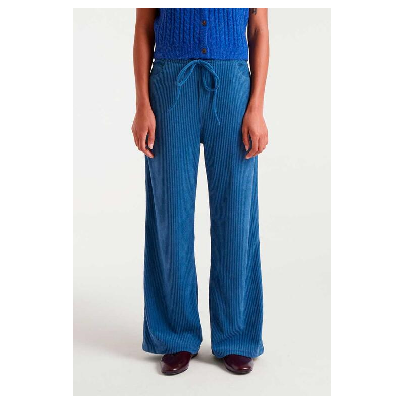 Pantalon pana azul