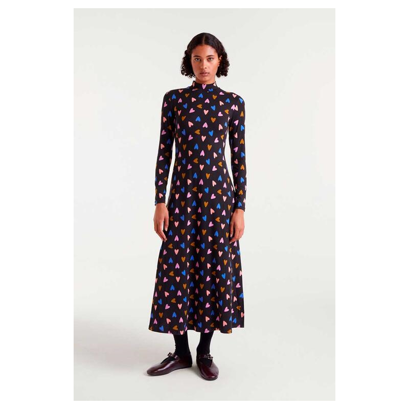 Vestido largo estampado potpourri