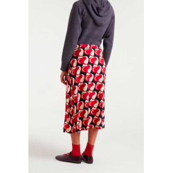 Falda midi estampado heart attack