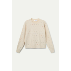 Jersey beige con detalle multicolor