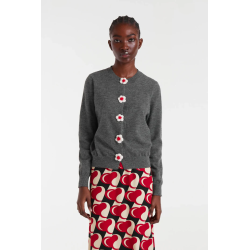 Cardigan pto fino floral gris