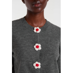 Cardigan pto fino floral gris