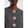 Cardigan pto fino floral gris