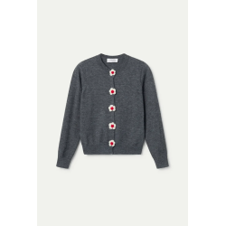 Cardigan pto fino floral gris