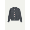 Cardigan pto fino floral gris