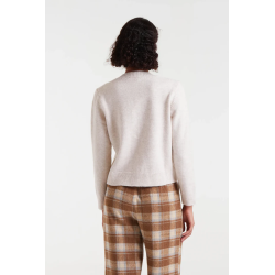 Cardigan cuello redondo beige