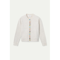 Cardigan cuello redondo beige