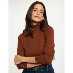 Jersey cuello vuelto marron...