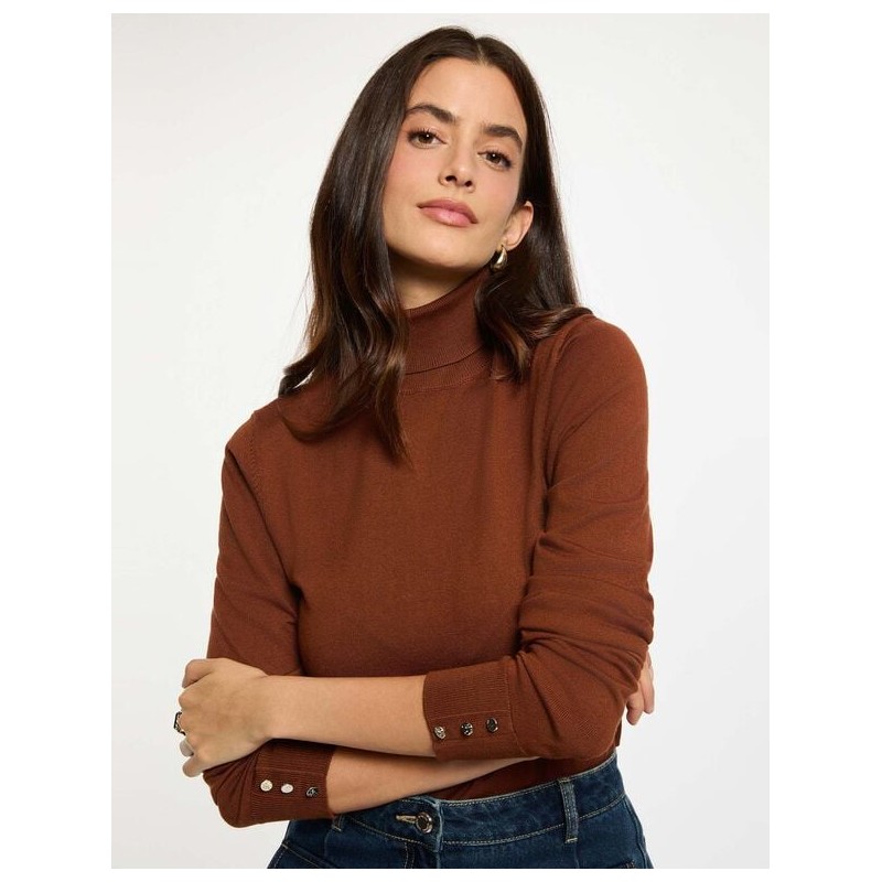 Jersey cuello vuelto marron mfloria