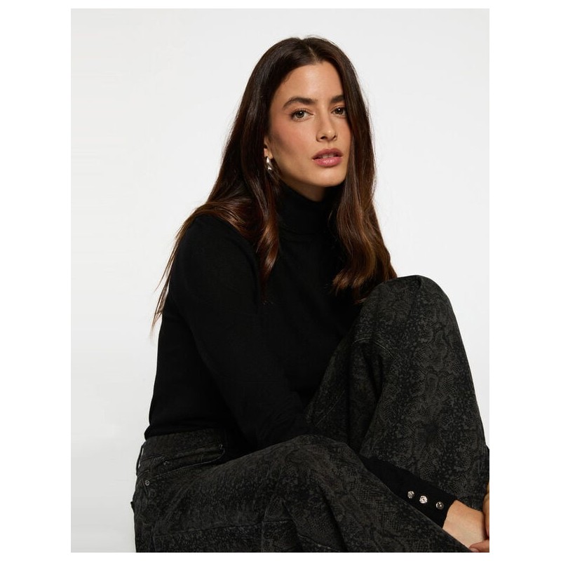 Jersey cuello vuelto negro mfloria