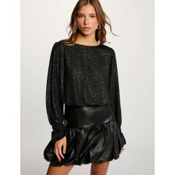 Falda polipiel negra jed