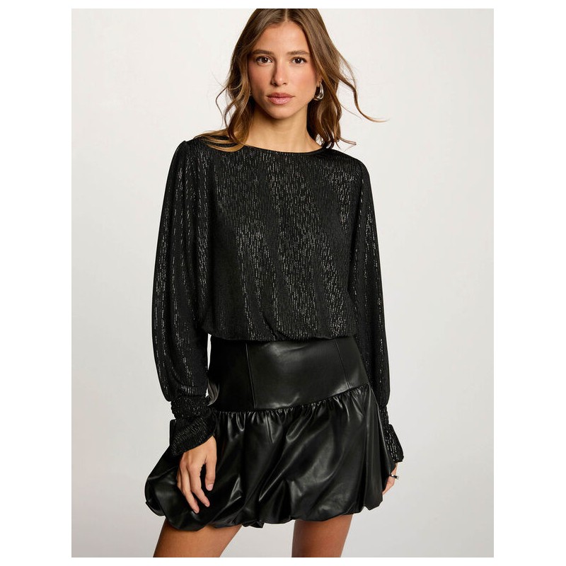 Falda polipiel negra jed