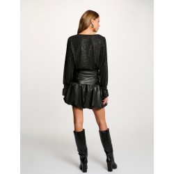 Falda polipiel negra jed