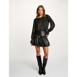 Falda polipiel negra jed