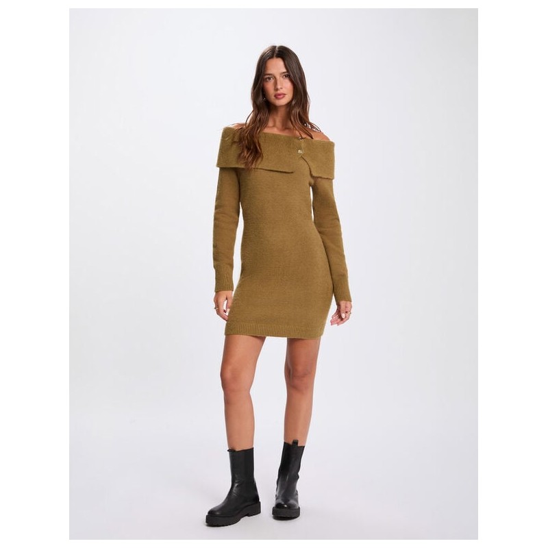 Vestido de punto rmbogo color nuez