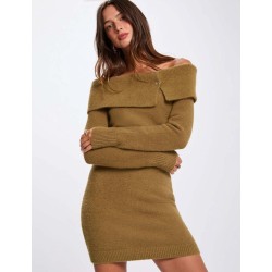 Vestido de punto rmbogo color nuez