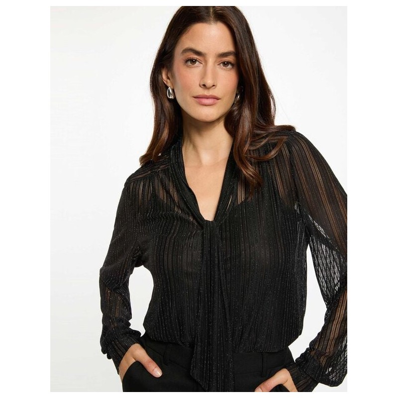 Blusa semitrasparente negra teval
