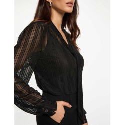 Blusa semitrasparente negra teval