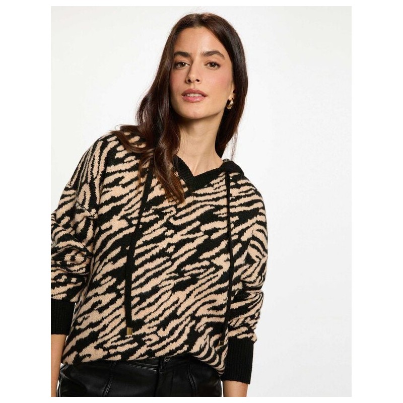 Jersey capucha animal print mbanc