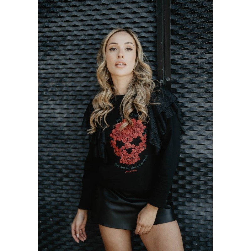 camiseta volantes mary sheller calavera