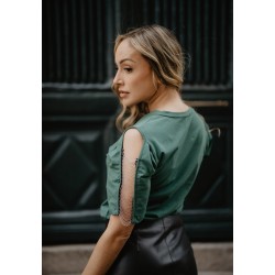 camiseta verde calavera