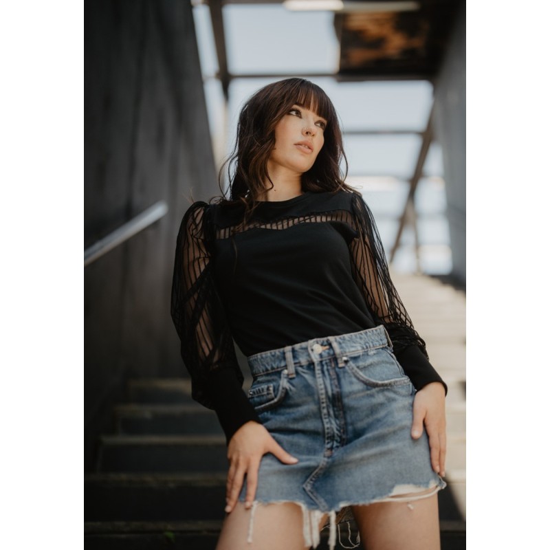 camiseta manga abullonada