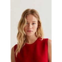 vestido corto punto rojo