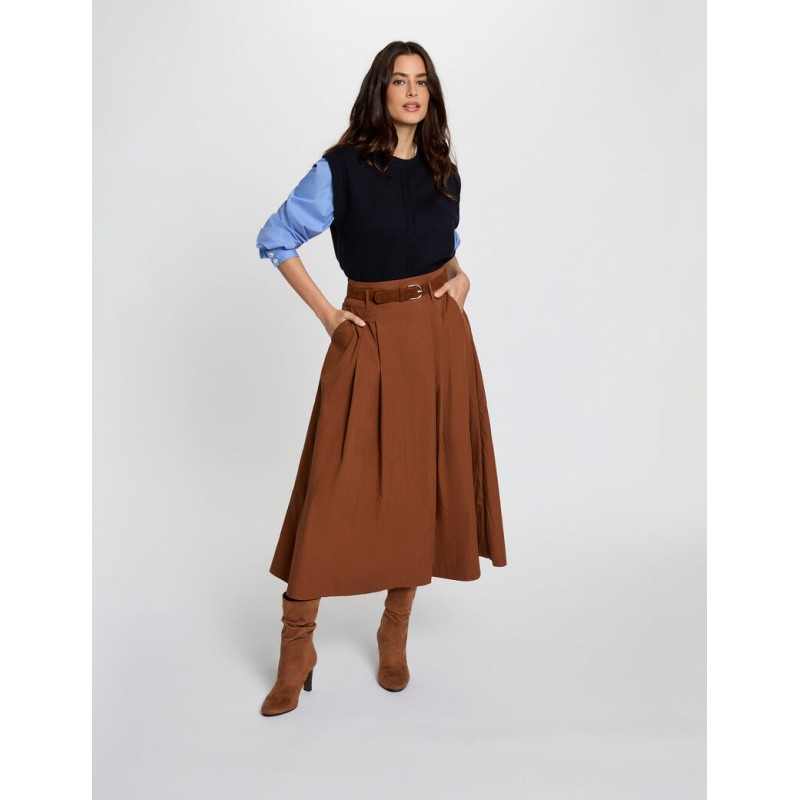falda marrón plisada jaroce