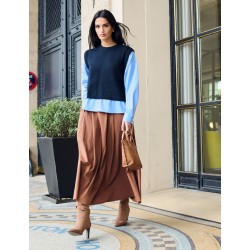 falda marrón plisada jaroce